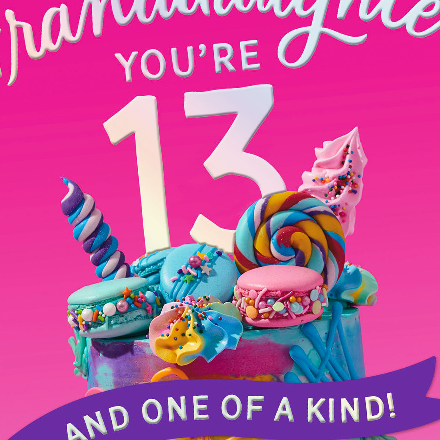 Colorful Cake 13th Birthday Card for Granddaughter Card Front Detail image number 4