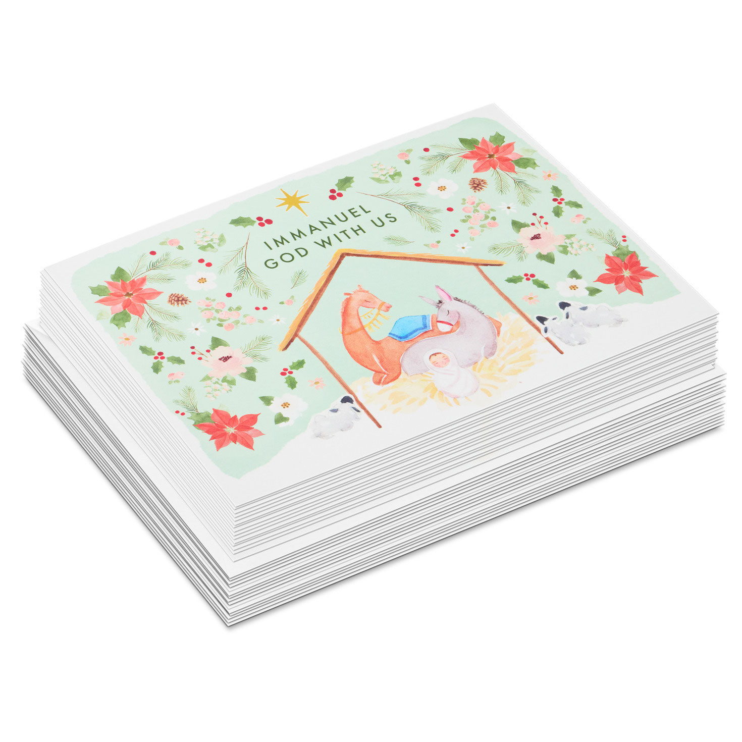 Nativity Scene DaySpring Religious Christmas Cards fronts stacked image number 2