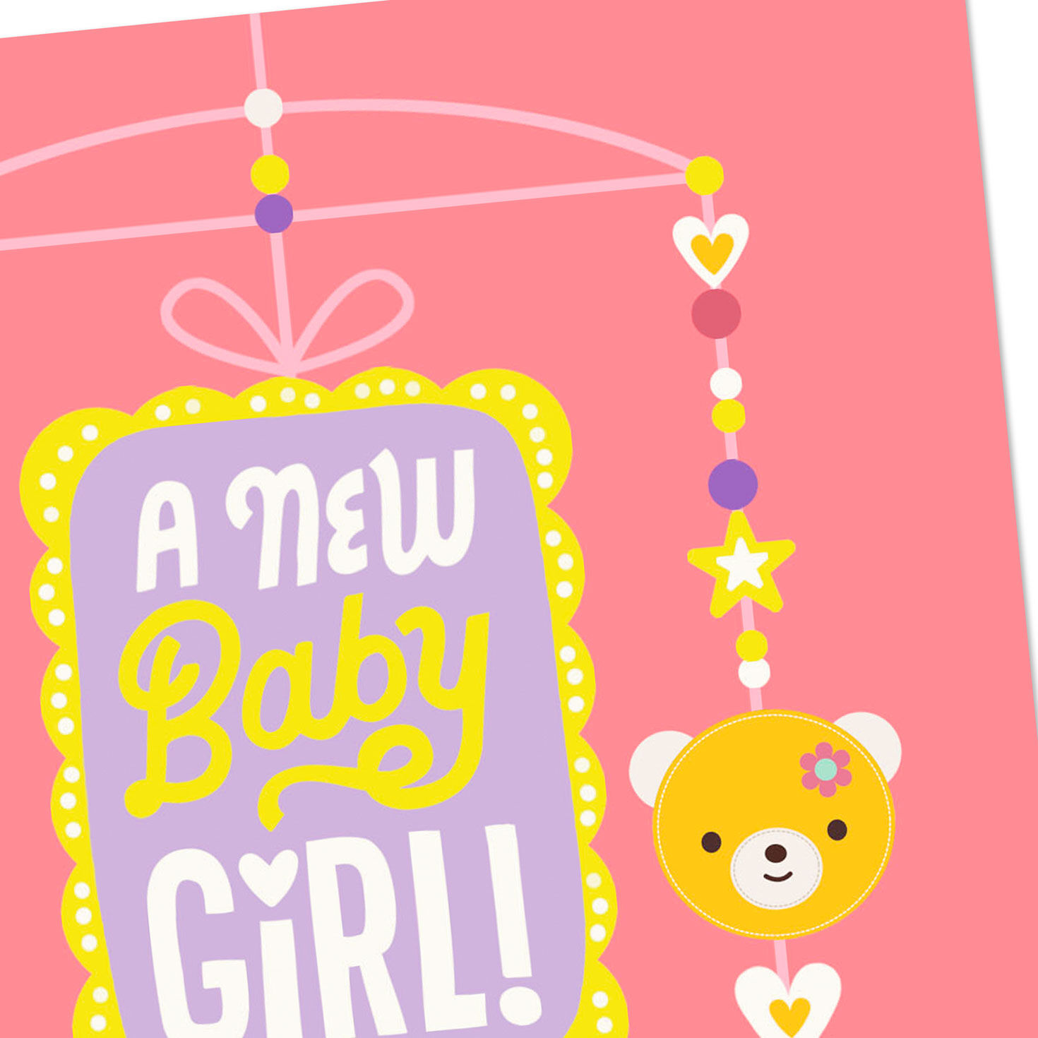 Baby Crib Hanging Toy Welcome New Baby Girl Card Card Cover Detail image number 4