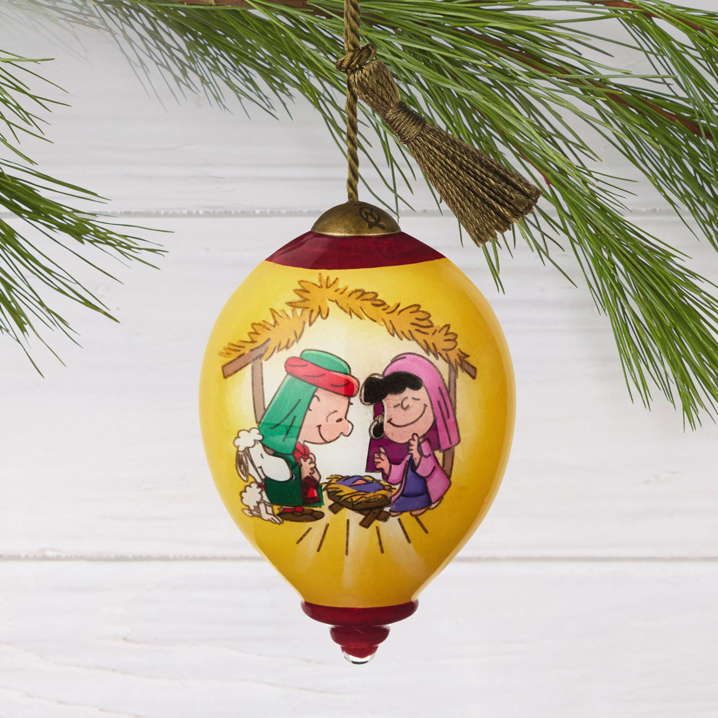 Peanuts® Ne'Qwa Art® Christmas Pageant Hand-Painted Glass Hallmark Ornament for only USD 40.49 | Hallmark