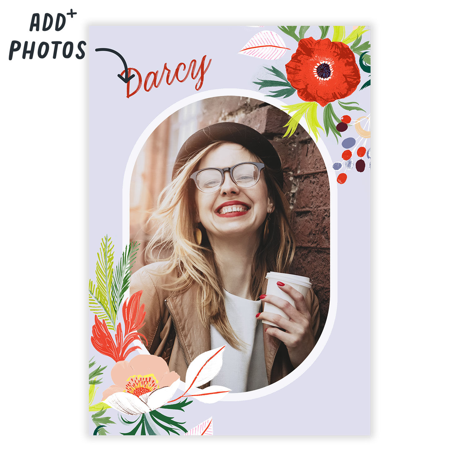 Bright Flowers and Oval Frame Folded Photo Card  image number 2