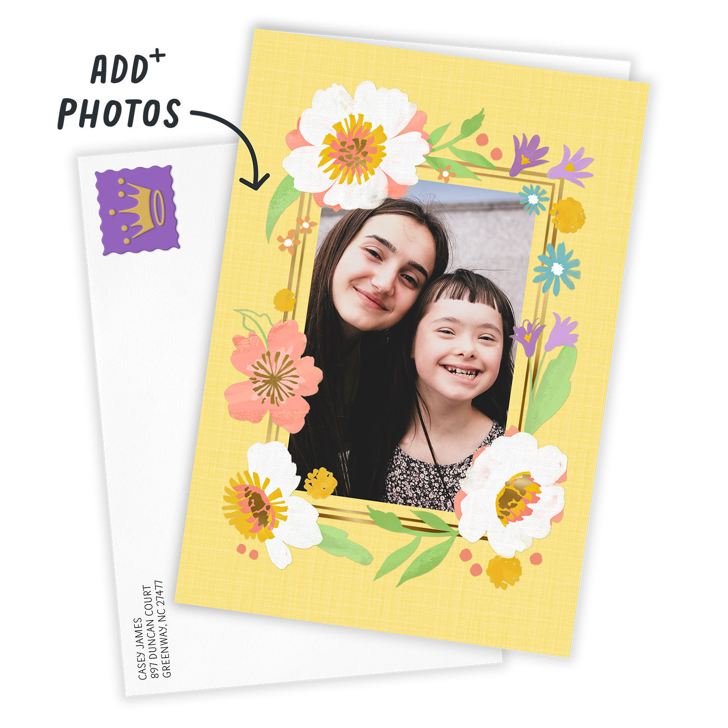 Personalized Wildflowers Frame Photo Card  image number 2