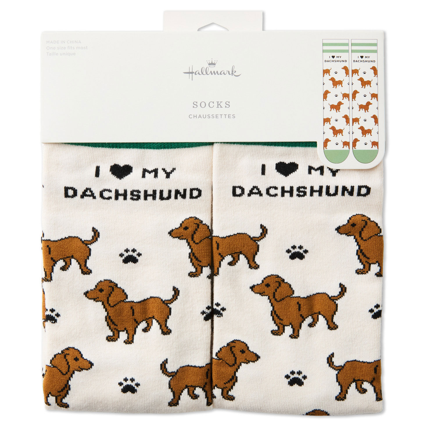 I Love My Dachshund Novelty Socks  image number 4
