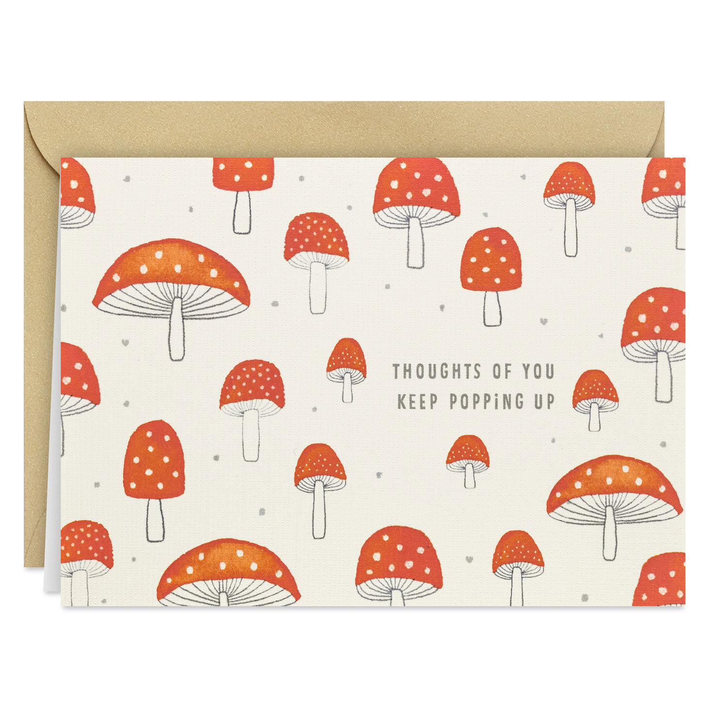 Red Mushrooms on Ivory Blank Note Cards Pack card front image number 2