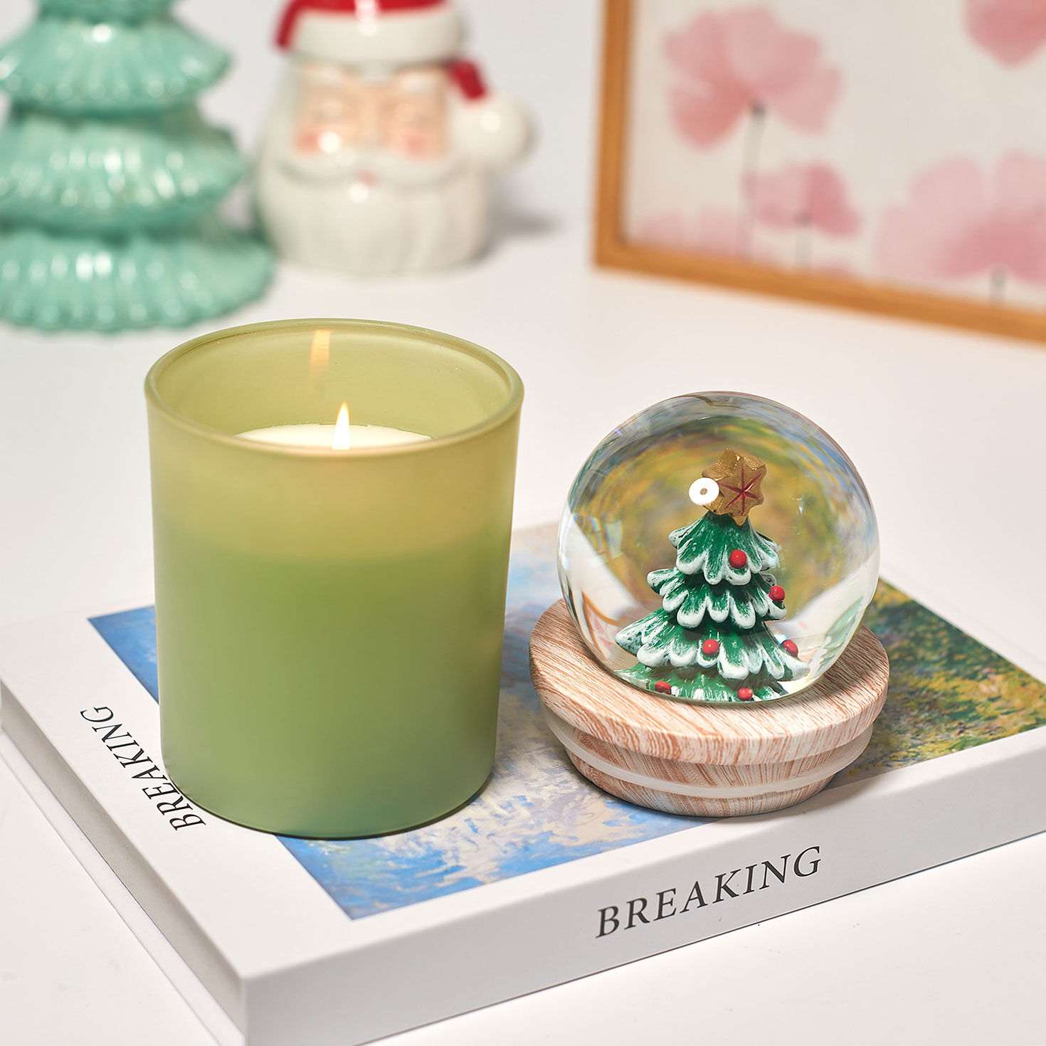 Green Cedarwood Scented Christmas Tree Snow Globe Candle for only USD 19.99 | Hallmark