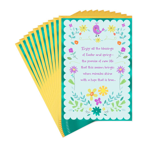 Spring Flowers Religious Easter Cards, Pack of 10, 