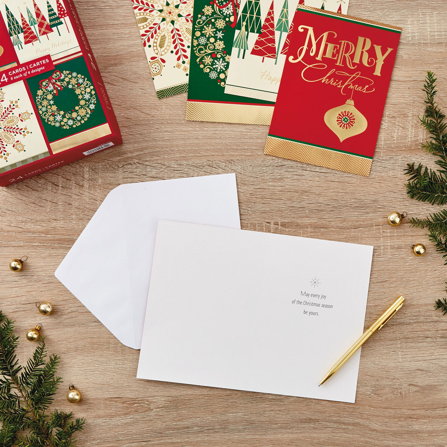 Geometric Designs Assorted Boxed Christmas Cards in use image number 9