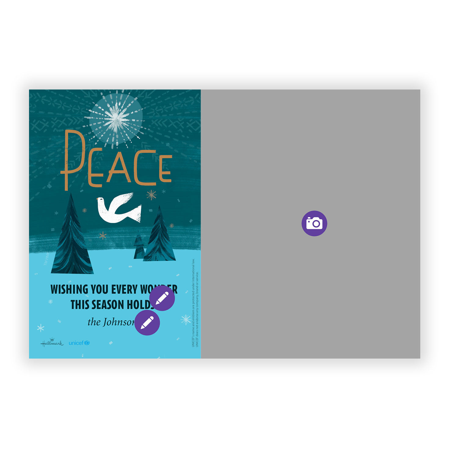 UNICEF Peace Flat Holiday Photo Card, , large image number 5