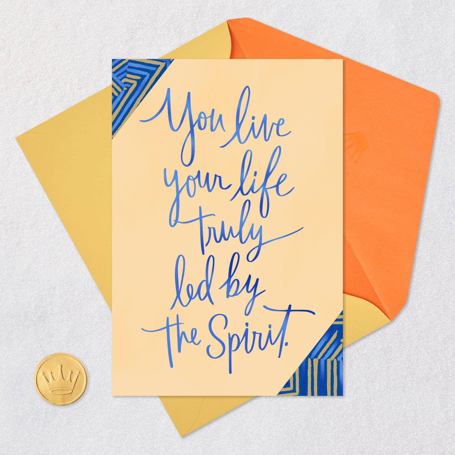 Blue Foil Script Religious Birthday Card Card Front with Envelope and Gold Seal image number 5