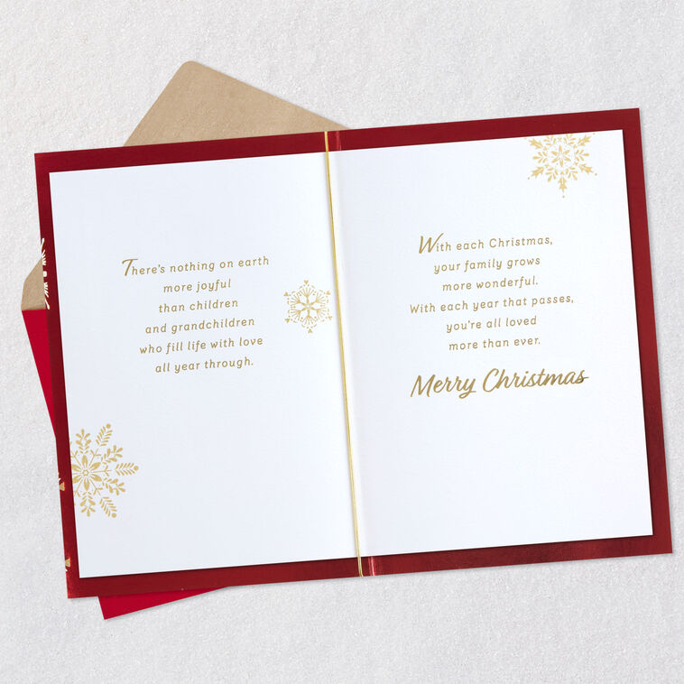 Sparkly Snowflakes Christmas Card for Son and Family Open card with envelope image number 4