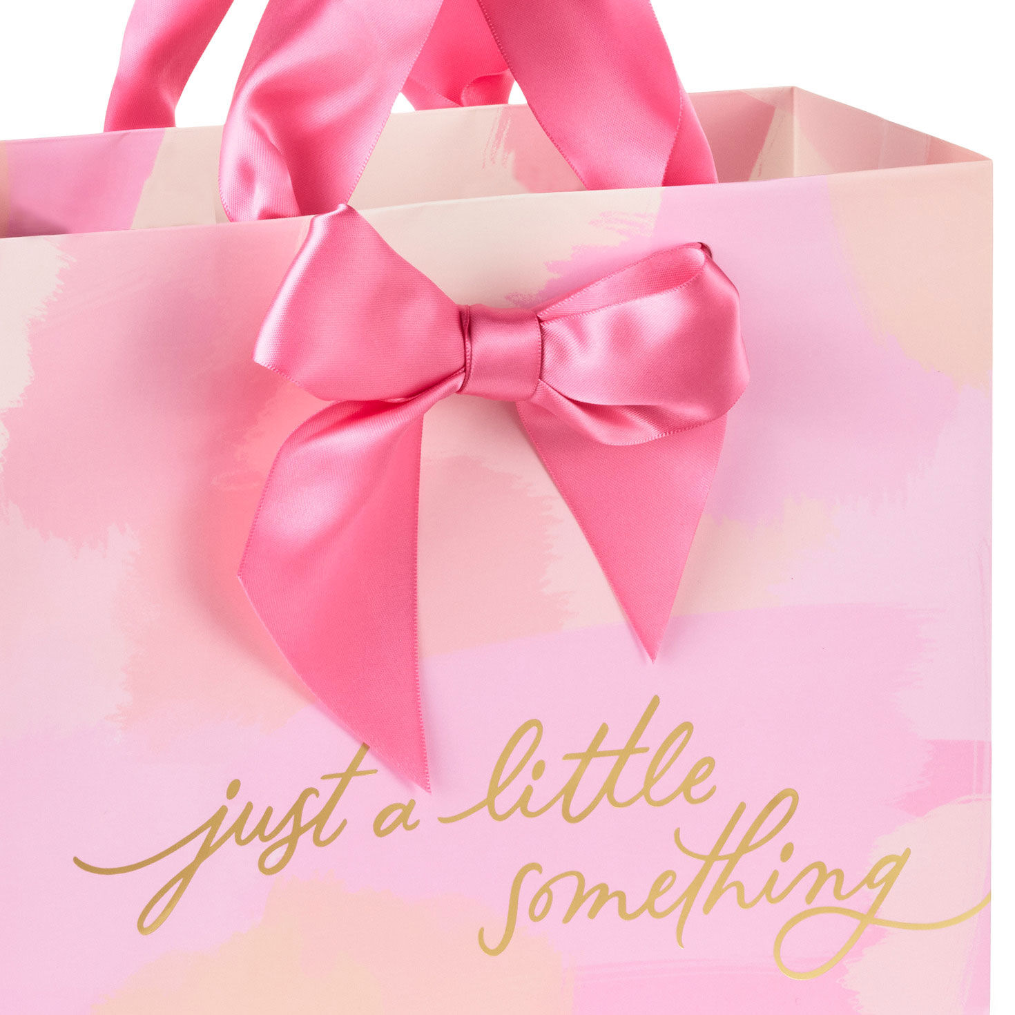 Painted Pink Medium Gift Bag With Bow Handle Detail image number 4