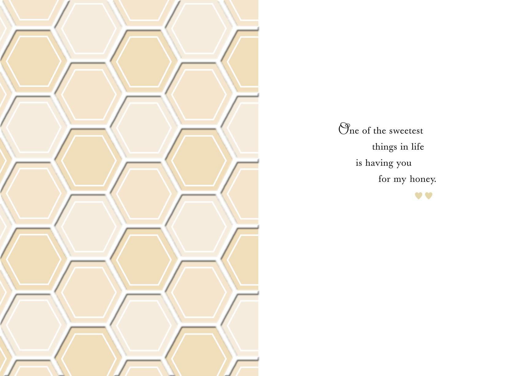 Two Bees on Honeycomb Romantic Love Card