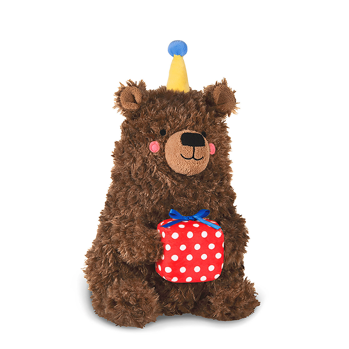 Happy Day Bear Magnetic Plush With Present 12 Classic Stuffed Animals Hallmark