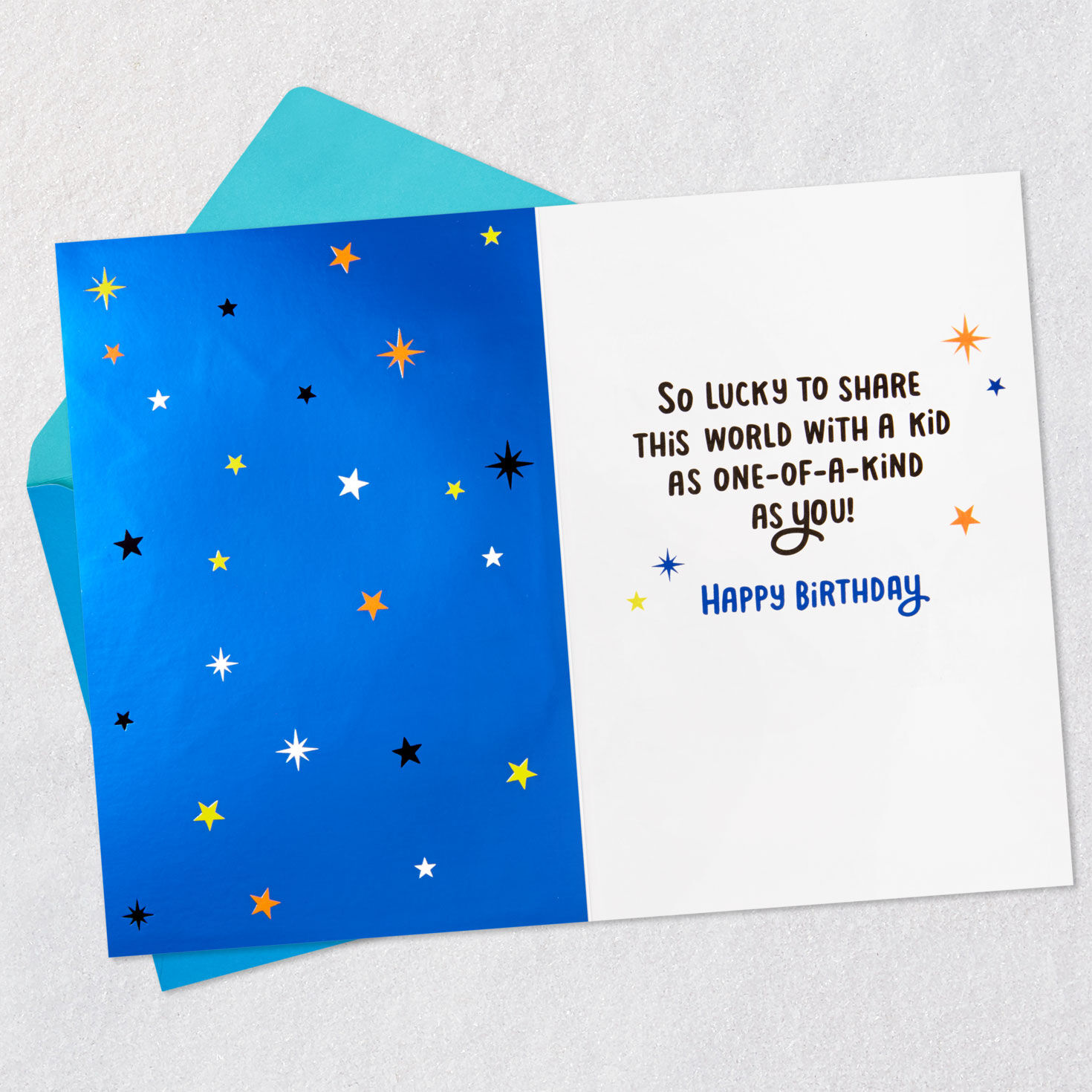 Starburst Confetti Shaker Grandson Birthday Card Open card with envelope image number 3