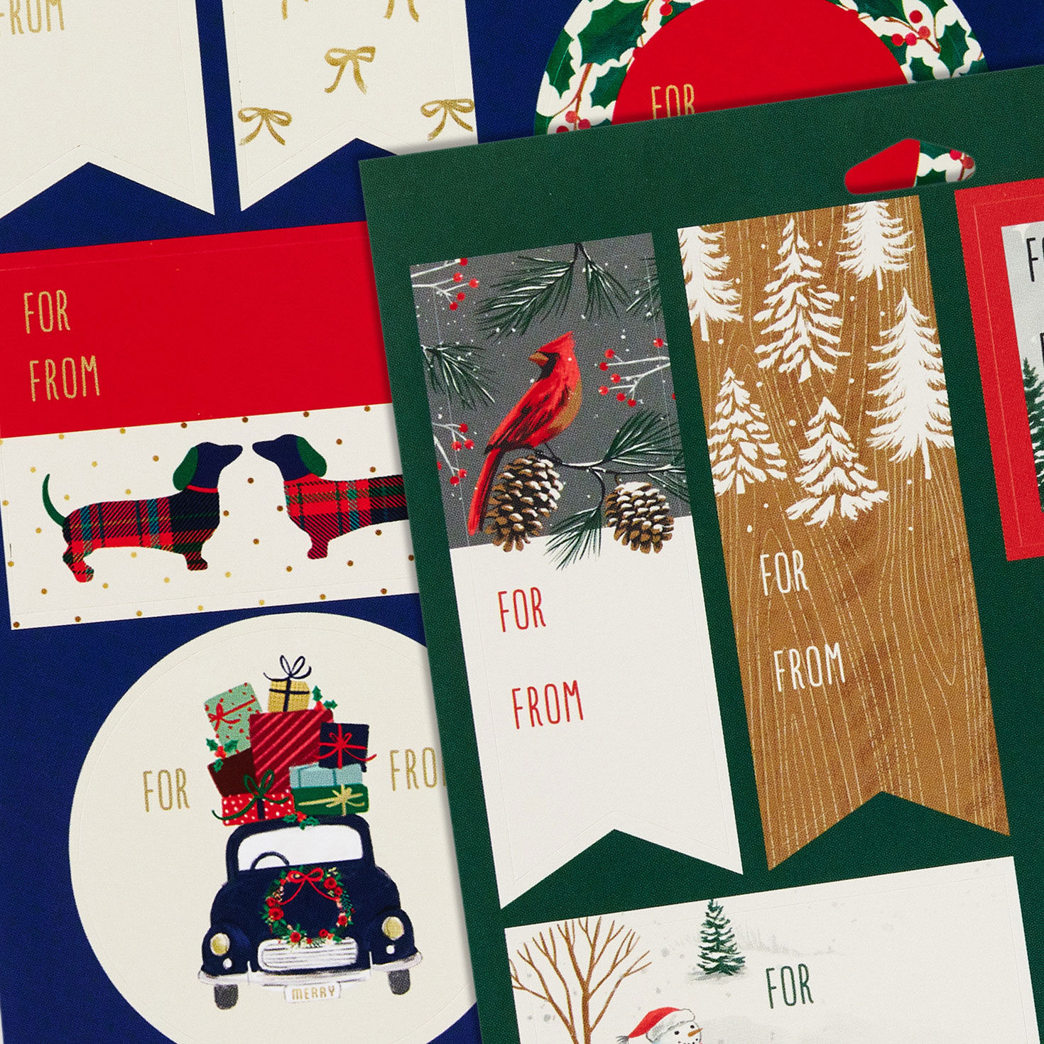Plaid and Bows Holiday Gift Tag Sticker Seals upclose view image number 5