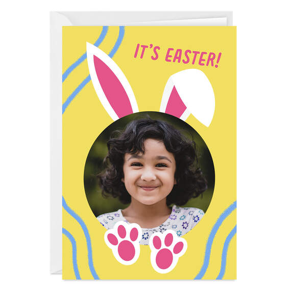 Bunny Business Folded Easter Photo Card