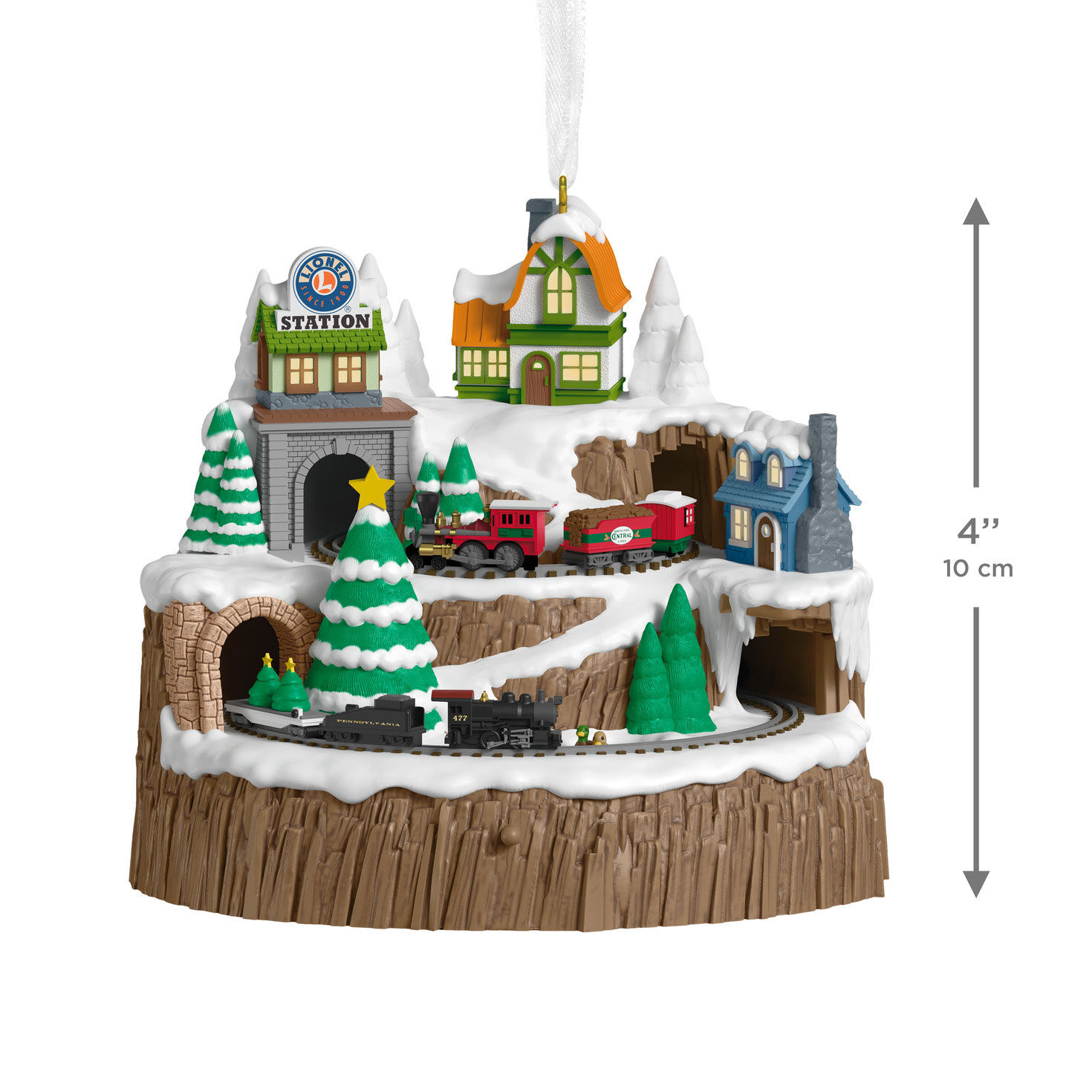 Lionel Train Mountain and Houses Keepsake Ornament measurement image number 3