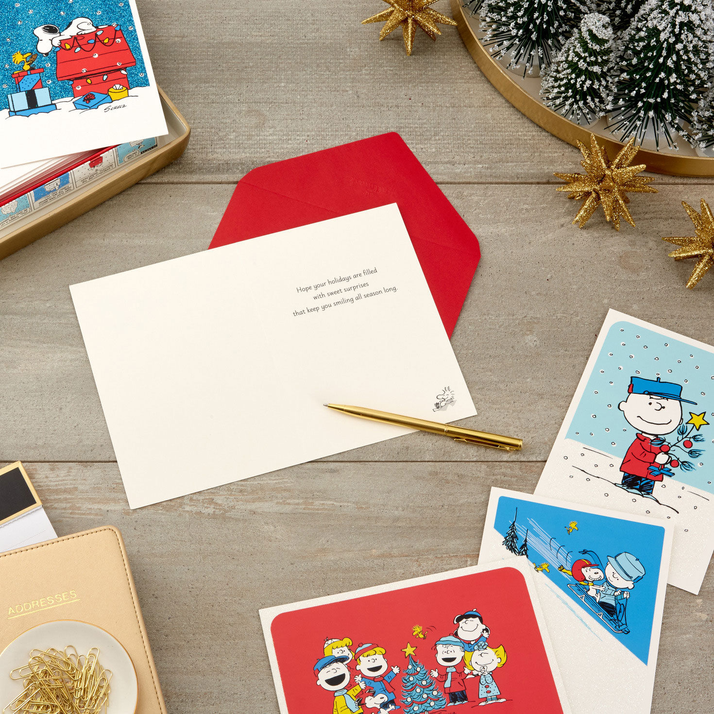 Peanuts Christmas Fun Assorted Boxed Christmas Cards in use image number 7