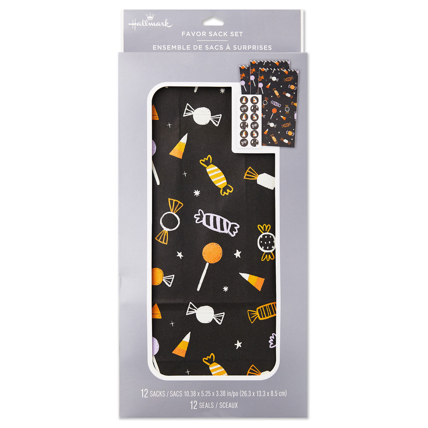 Halloween Candies on Black 12-Pack Goodie Bags With Sticker Seals for only USD 5.99 | Hallmark
