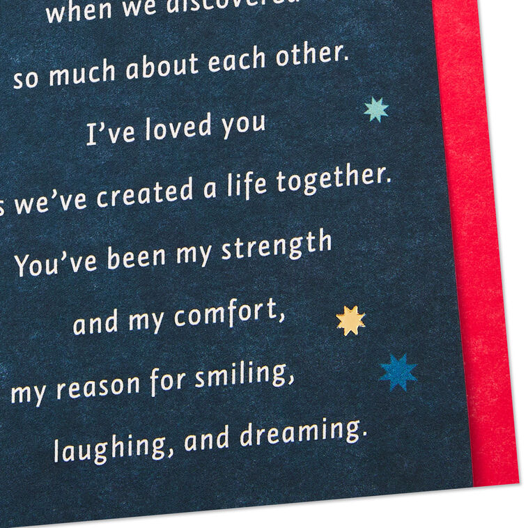 Ornaments and Stars Romantic Christmas Card Card Front Detail image number 6