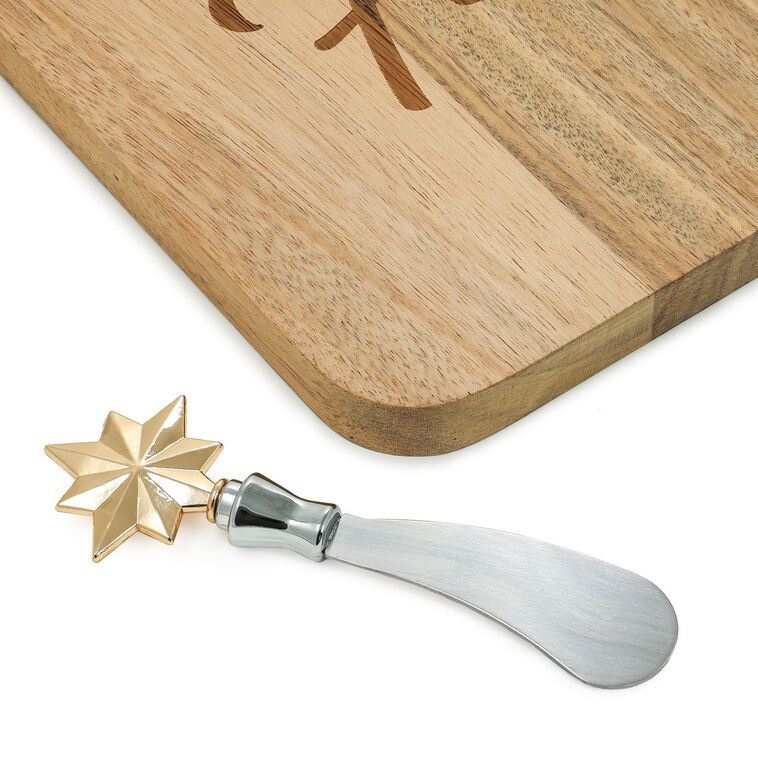 Come All Ye Faithful Cheese Board and Spreader closeup detail image number 5