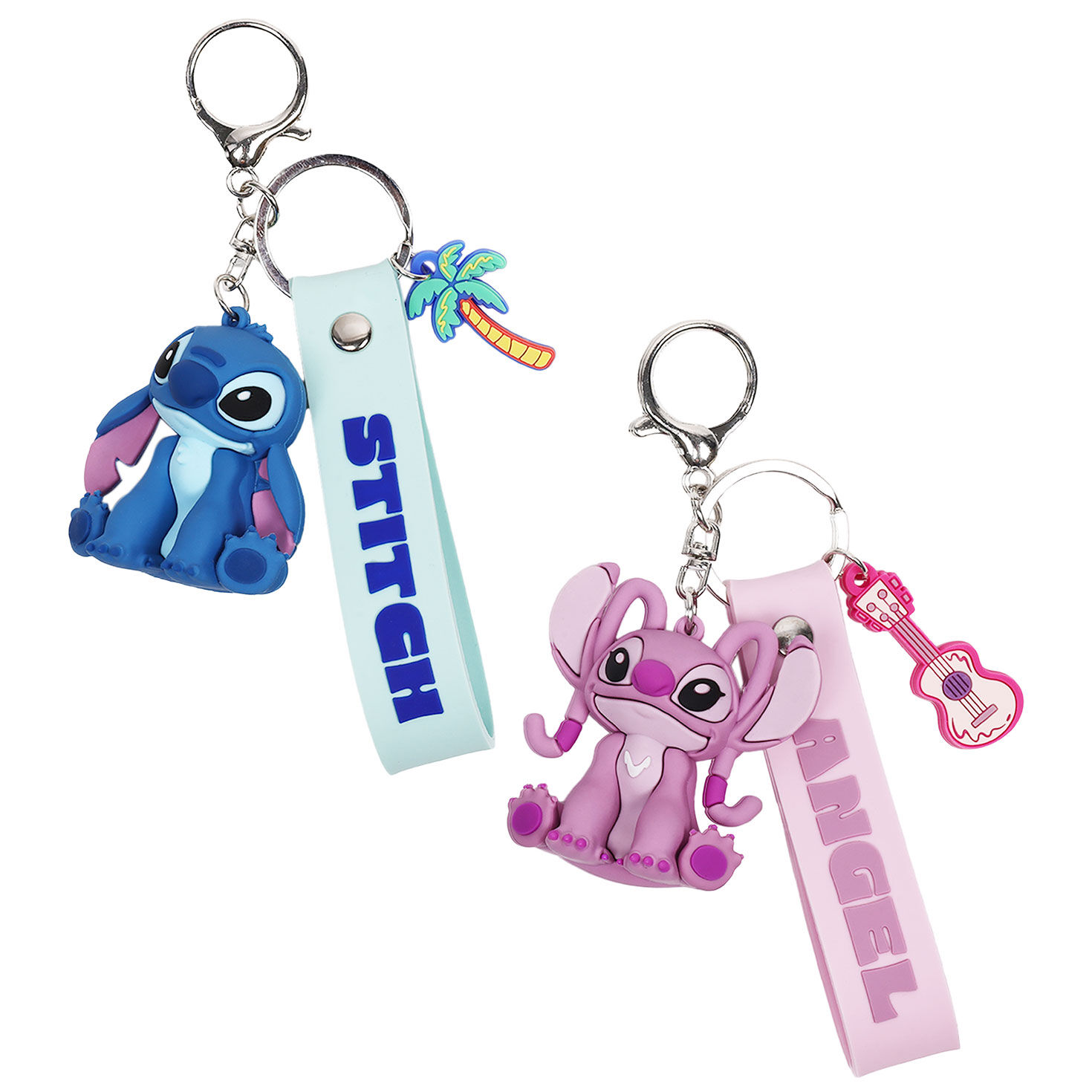 Concept One Disney Stitch and Angel Keychains, Set of 2