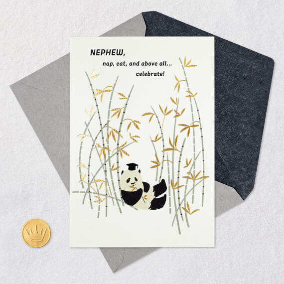 You Did It! Panda High School Graduation Card for Nephew, , large image number 5