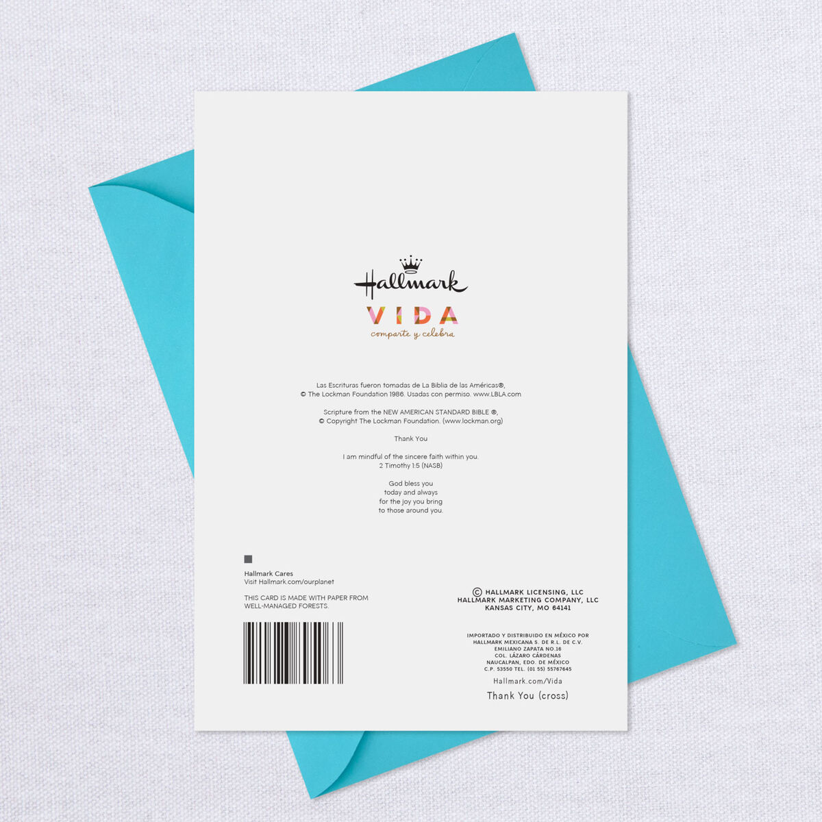 May God Bless You Always Spanish Language Religious Thank You Card