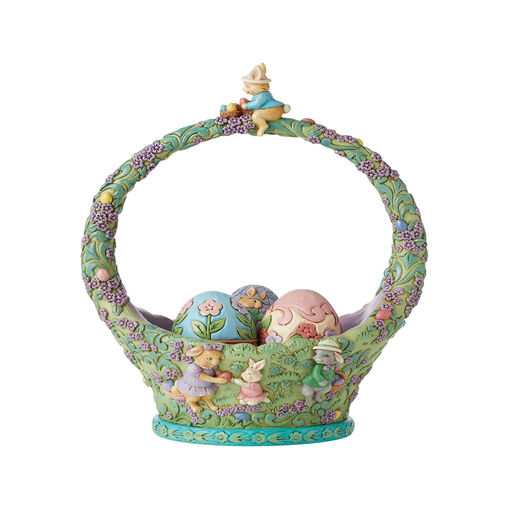 Jim Shore Egg Hunt Easter Basket Figurine, 9.25", 