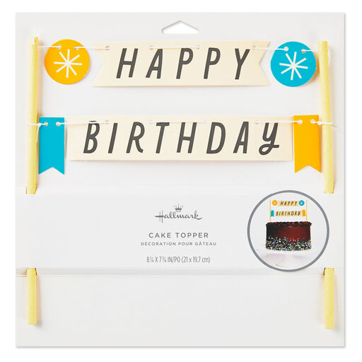 Happy Birthday Banner Cake Topper, 