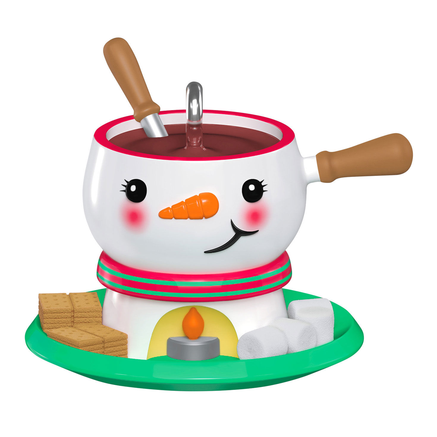 Mini Festive Fondue Ornament, 1"