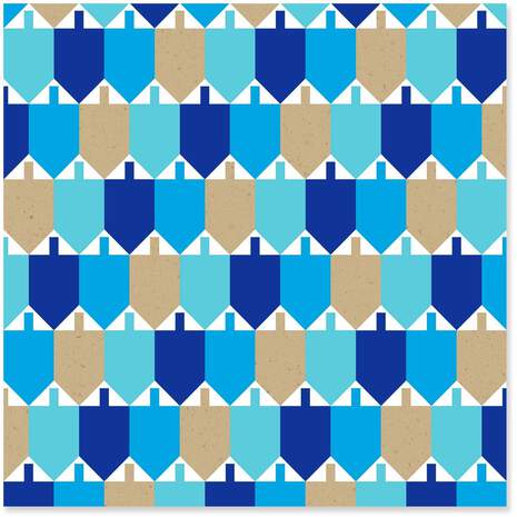 Dreidel Icons Hanukkah Wrapping Paper Roll, 45 sq. ft., , large