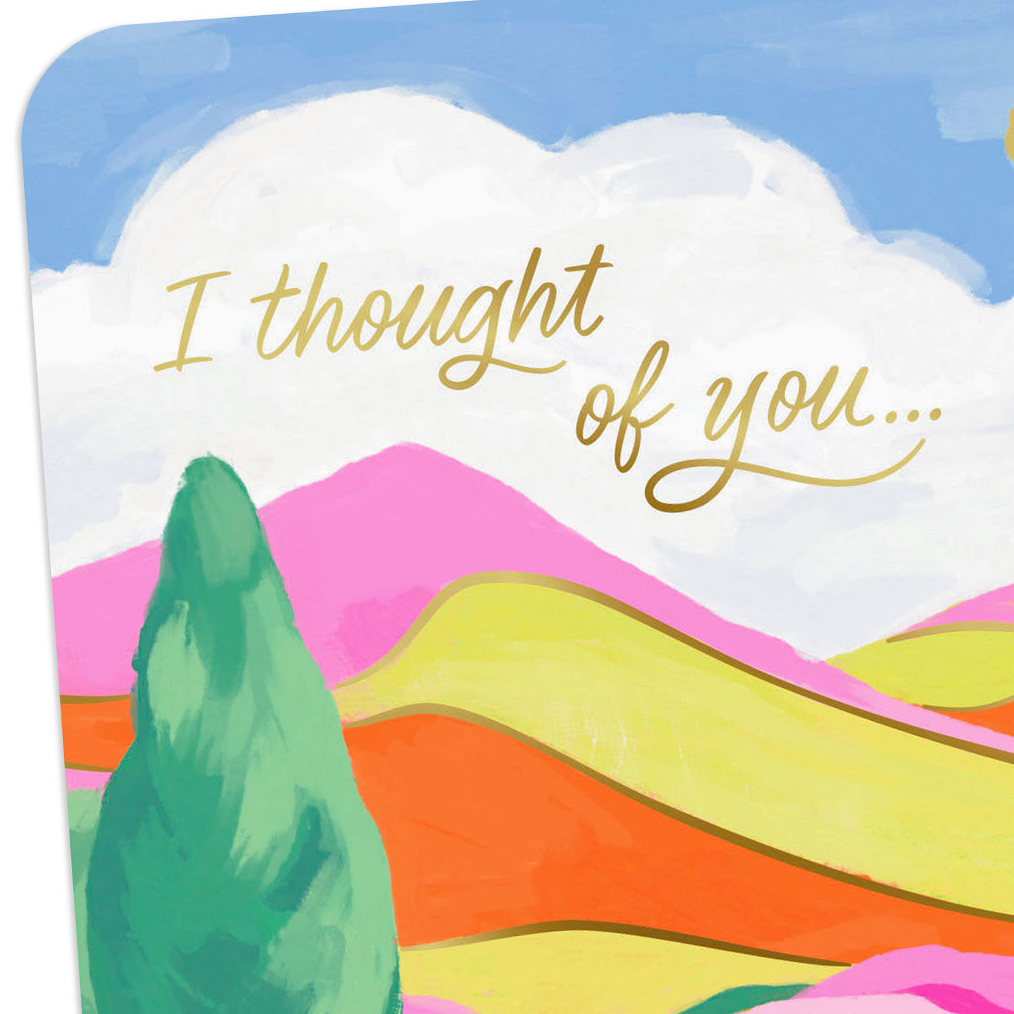 Vibrant Mountain Landscape Thinking of You Card Card Front Detail image number 4