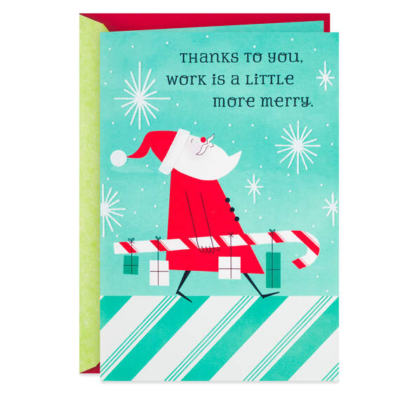 You Make Work More Merry Christmas Card for Coworker, , large image number 1