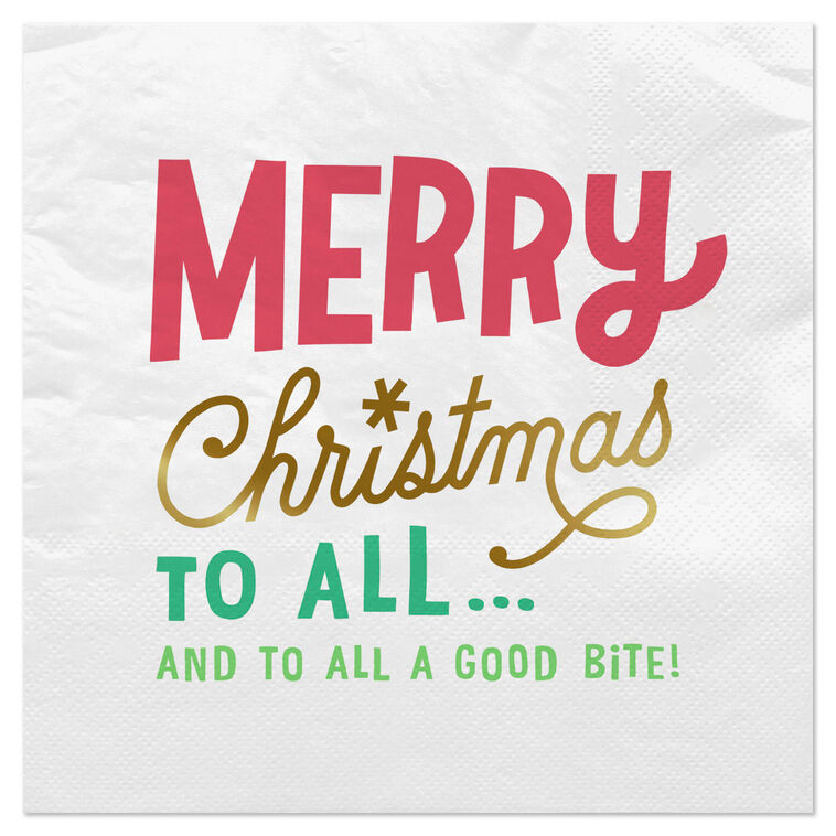 "And to All a Good Bite" Christmas Cocktail Napkins, Pack of 20