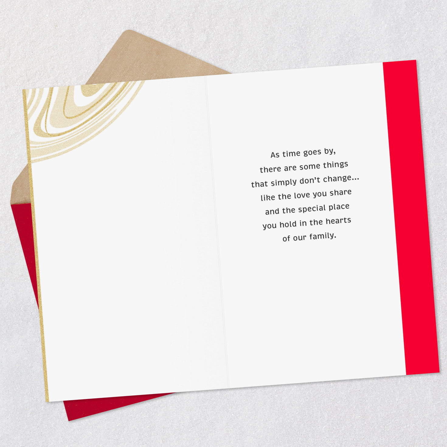 Gold Marble Grandpa Valentine's Day Card Open card with envelope image number 3