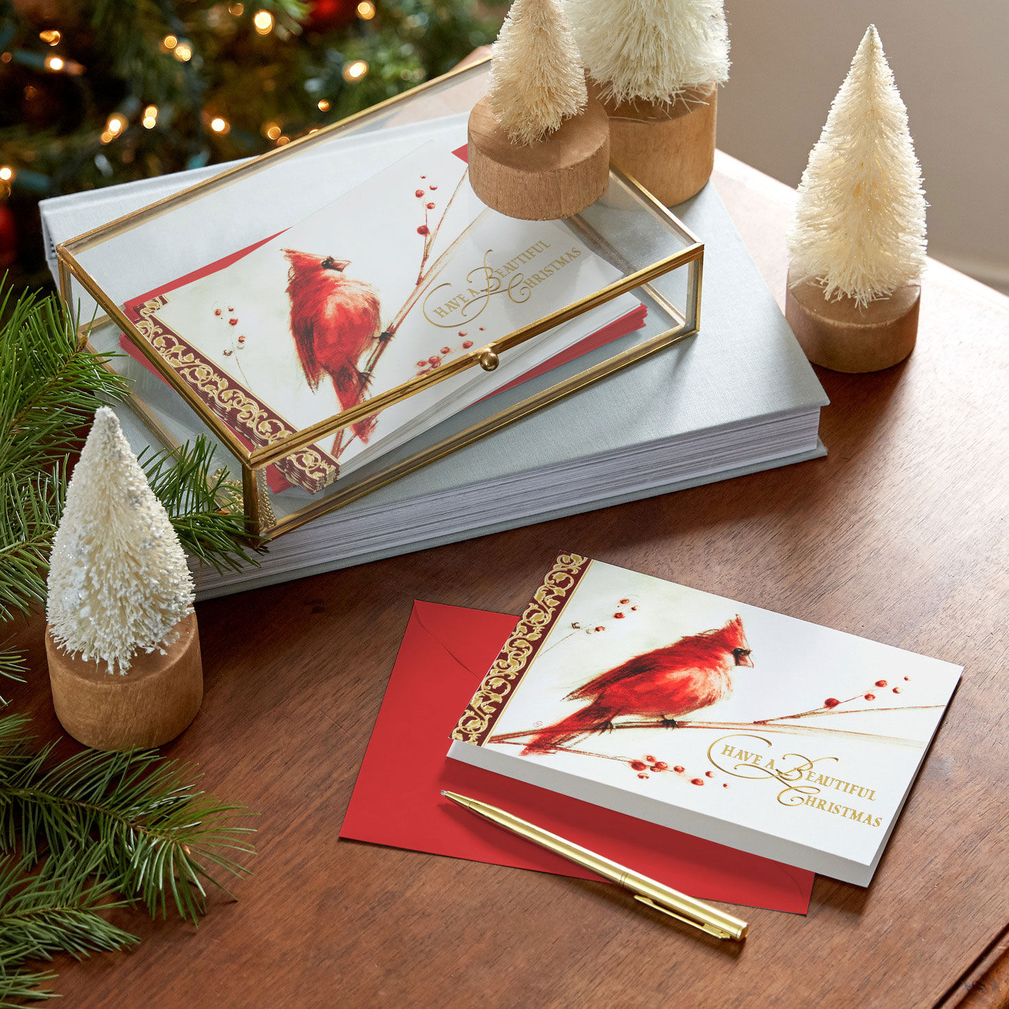 Cardinal Boxed Christmas Cards Bulk Pack in use image number 7