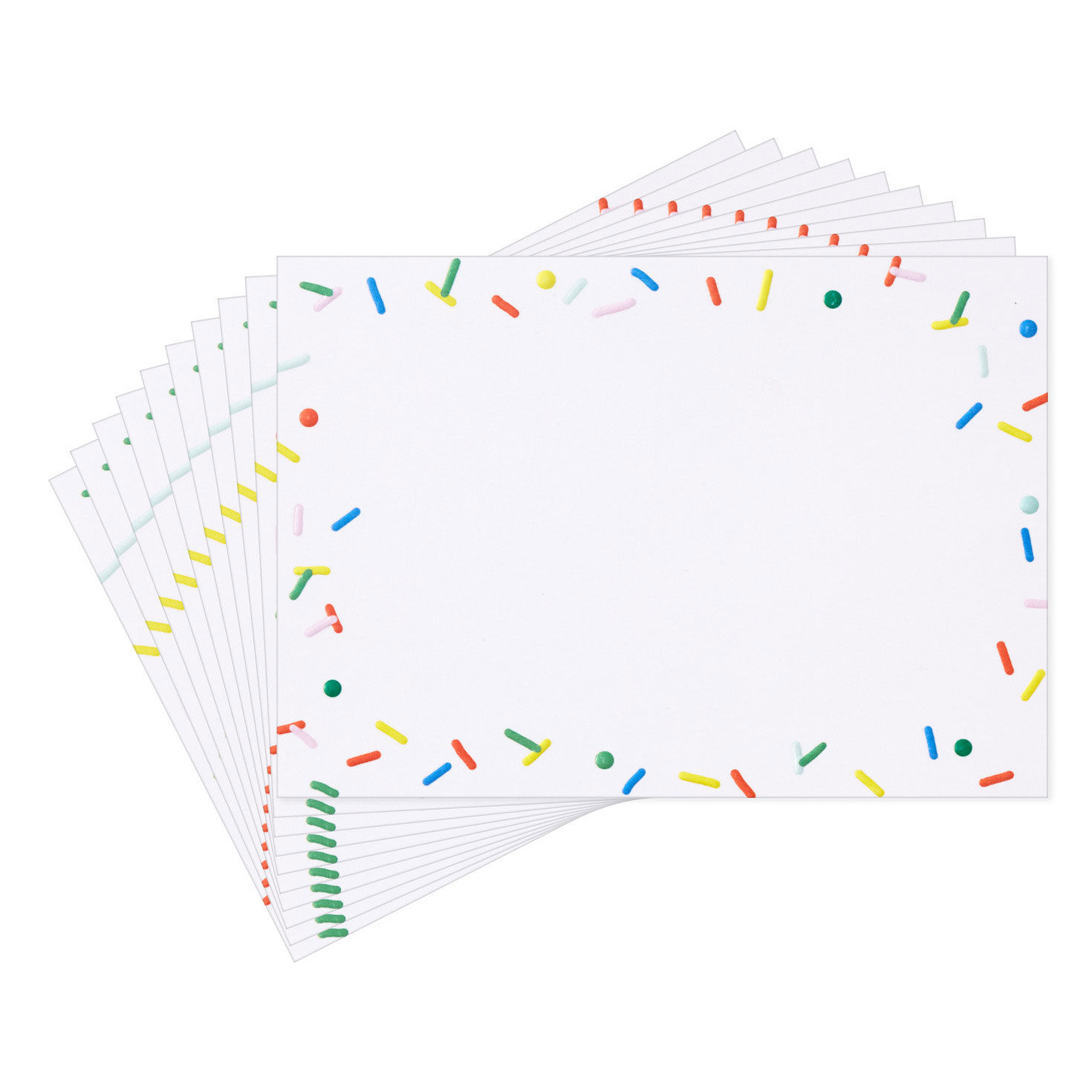 Sprinkles Border Single-Panel Note Cards Pack  image number 2