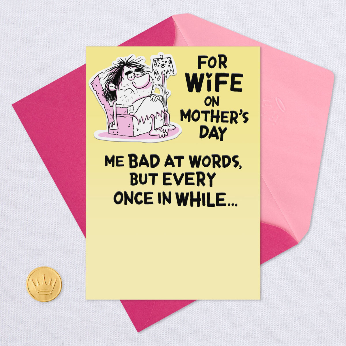 Caveman Funny PopUp Mother's Day Card for Wife Greeting Cards Hallmark