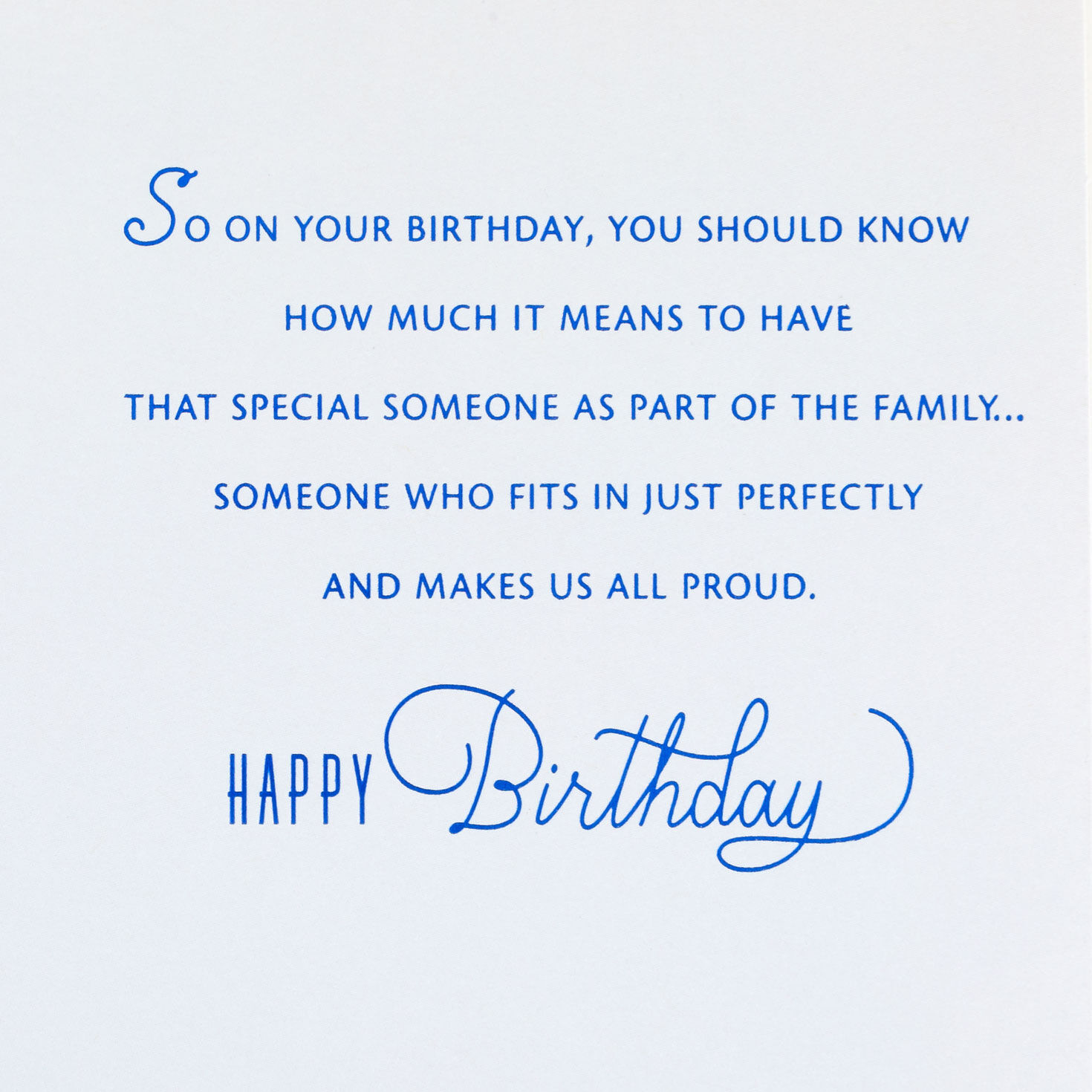 Geometric Blue and Tan Son-in-Law Birthday Card Sentiment image number 2