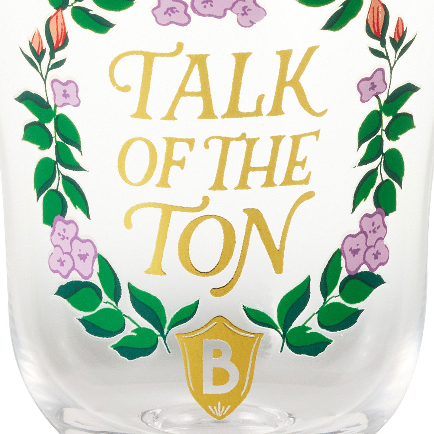 Bridgerton Floral-Patterned Glass Goblets upclose detail image number 3