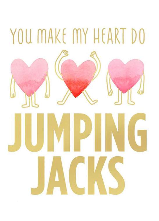 Jumping Jack Heart Blank Card, , large image number 1