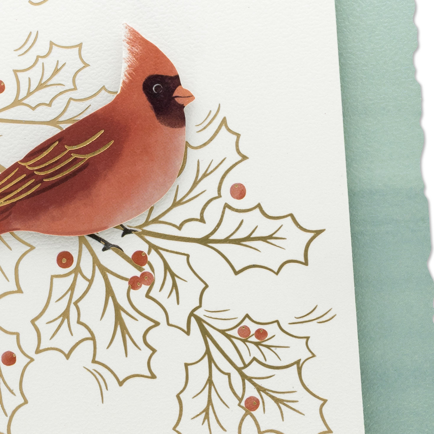 Cardinal Holly Christmas Card for Husband Card Front Detail image number 5