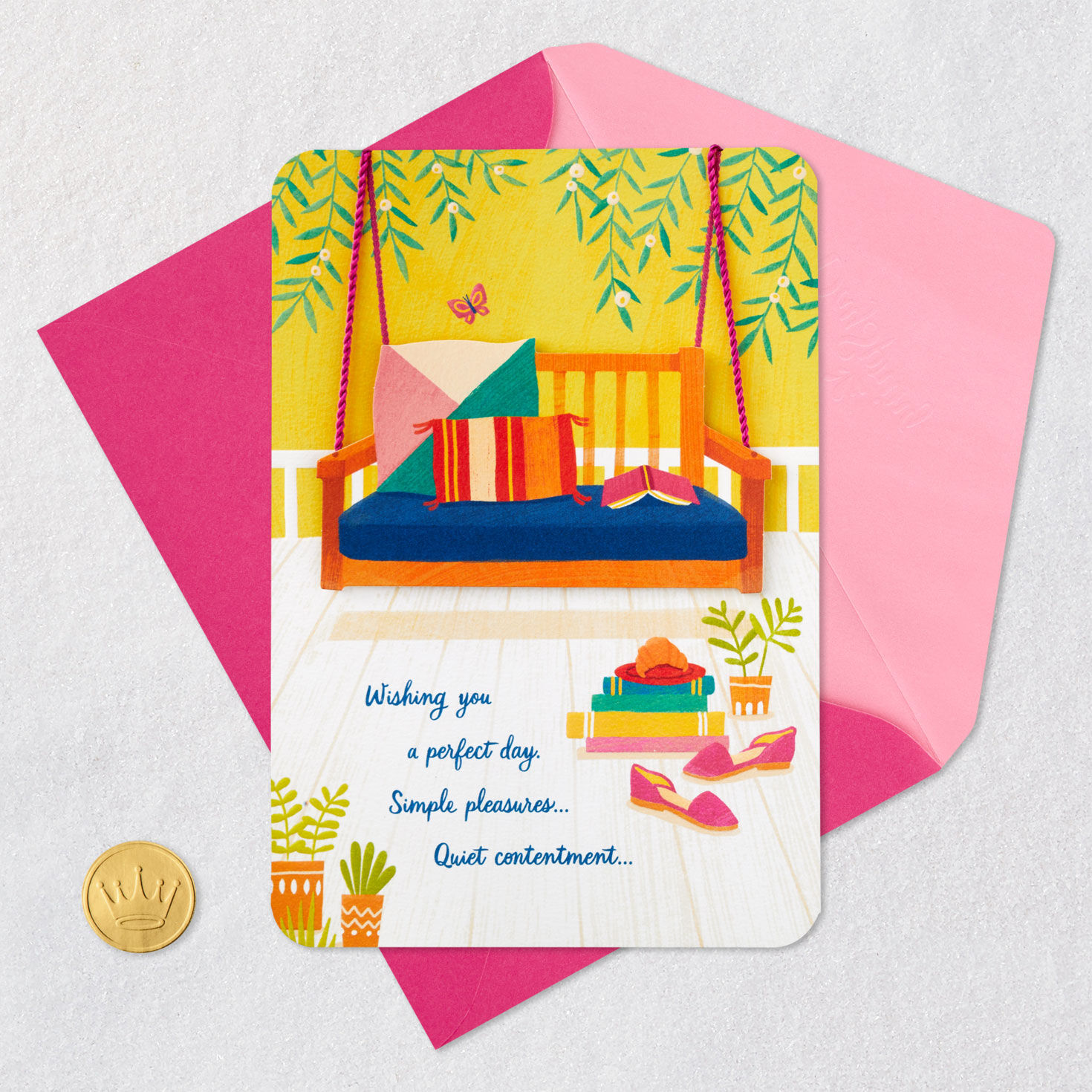 Porch Swing and Plants Religious Mother's Day Card Card Front with Envelope and Gold Seal image number 6