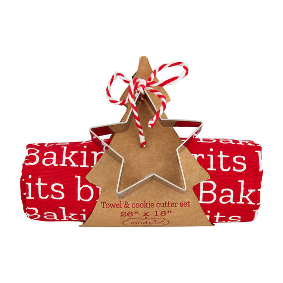 Mud Pie Baking Spirits Bright Tea Towel and Star Cookie Cutter, Set of 2, , large image number 2