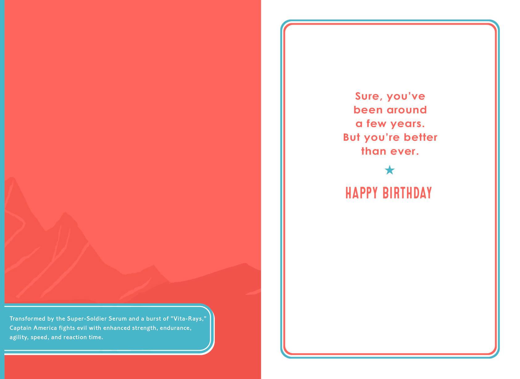 Captain America Better Than Ever Birthday Card