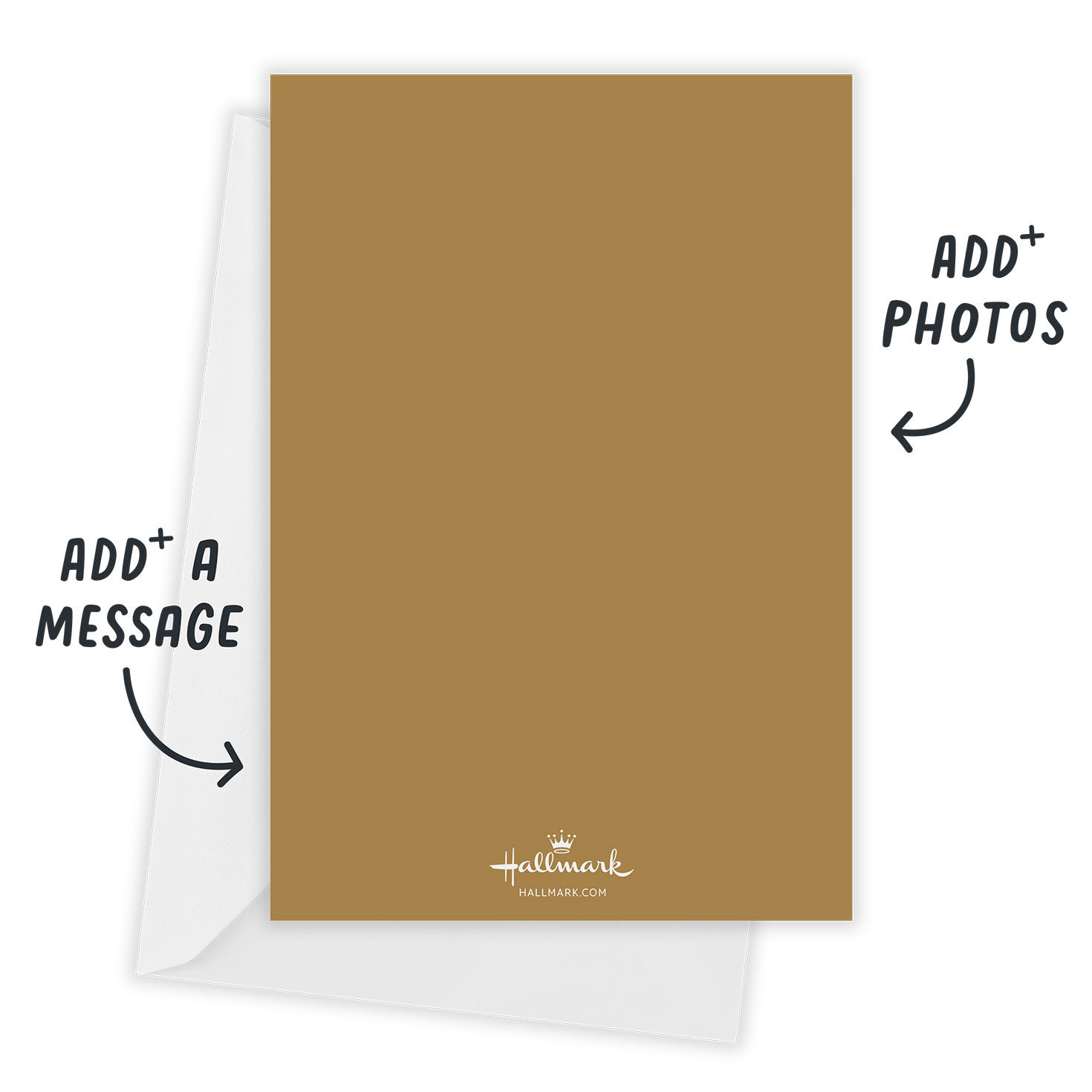 Gold Stars on Plum Personalized Holiday Photo Card Card back with Envelope indicating personalization image number 3