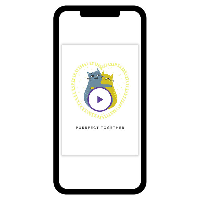 Blue Yellow Cats Hugging Personalized Love Card phone with card front image number 1