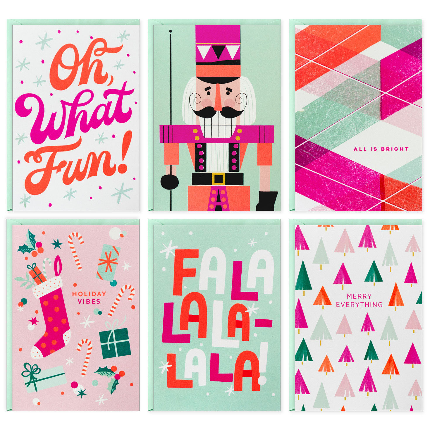 Festive and Bright Assorted Christmas Cards, Box of 24