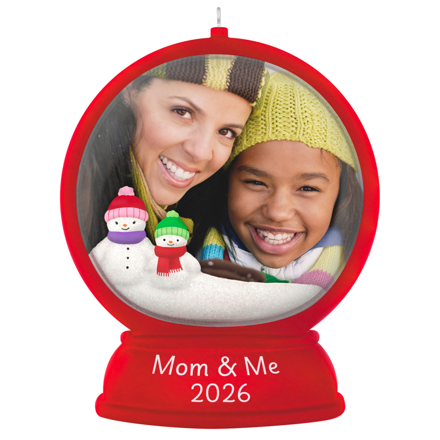 Mom and Me Snow Globe 2026 Photo Frame Ornament